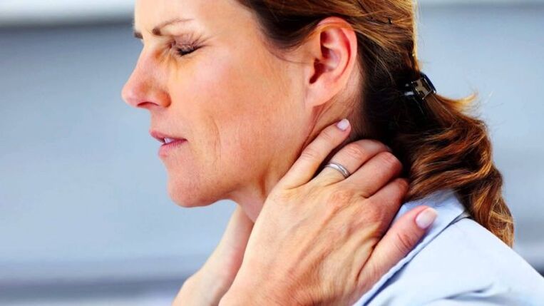Bolečina v hrbtu v vratu je refleksni sindrom cervikalne osteohondroze